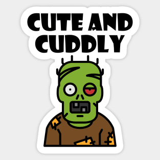 Cute and Cuddly Creepy Green Monster Light-Color Sticker